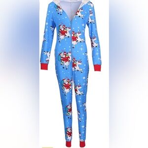 Don't Stop Believing Santa Claus/Unicorn Rainbow Onsie Pajama